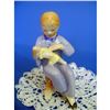 Image 1 : Vintage Early 20thc Hungarian DRASCHE Porcelain Figurine, Girl With Doll