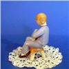 Image 2 : Vintage Early 20thc Hungarian DRASCHE Porcelain Figurine, Girl With Doll
