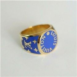 Rare Louis Vuitton Unisex Designer Enamel Logo Ring