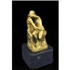 Image 3 : HE KISS by Auguste Rodin Bronze Sculpture 7" x 3.5" (Gold Patina)