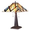 Image 1 : Tiffany-style 2 Light Mission Table Lamp 16" Shade