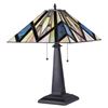 Image 2 : Tiffany-style 2 Light Mission Table Lamp 16" Shade