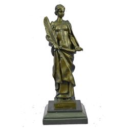 Bronze Sculpture of NIKE VICTORIA Goddess of Victory w/ Palm Branch & Sword 14" x 4.5"