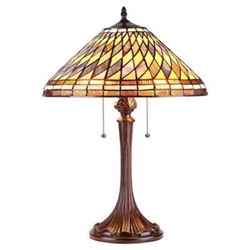 Tiffany-style 2 Light Mission Table Lamp 16" Shade