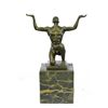 Image 2 : ATLAS Vienna Bronze Sculpture of Muscular Nude Male 7" x 5"