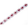 Image 3 : Red Ruby Marquise And Round Rhinestone Crystal Bracelet