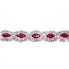 Image 5 : Red Ruby Marquise And Round Rhinestone Crystal Bracelet