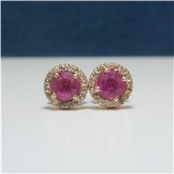 2ctw Sapphire & Diamond Sterling Post Earrings