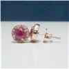 Image 2 : 2ctw Sapphire & Diamond Sterling Post Earrings