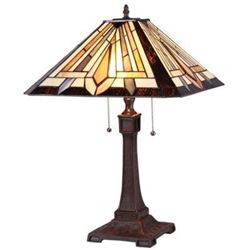 Tiffany-style 2 Light Mission Table Lamp 16" Shade