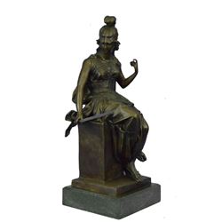 Athena Greek Goddess Bronze Statue 17" x 8"