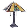 Image 2 : Tiffany-style Victorian 2 Light Table Lamp 16" Wide