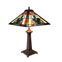 Tiffany-style 2 Light Mission Table Lamp 16" Shade