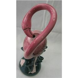 Vintage Miami, Pink Flamingo Bird Ceramic Candlestick Holder