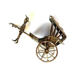 Vintage Miniature Articulated Japanese Silver Rickshaw