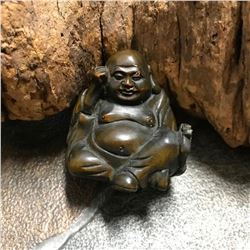 Signed Japanese Boxwood Netsuke Sculpture, Devout