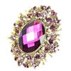 Image 1 : Rhinestone Crystal Amethyst Purple Brooch.