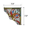 Image 5 : VICTORIE Victorian Tiffany-glass Window Panel 8" Wide