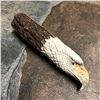 Image 1 : Hand-carved Shed Deer Antler, Patriotic Eagle Cane Dagger Handle