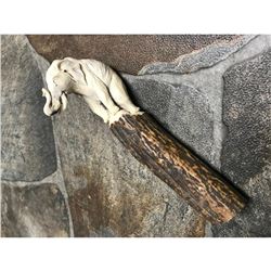 Hand Carved Shed Deer Antler, African Elephant Cane Dagger Handle