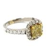 Image 4 : 1.63 ctw Yellow and White Diamond Ring - 14KT White and Yellow Gold