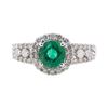 Image 2 : 1.02 ctw Emerald and Diamond Ring - 14KT White Gold