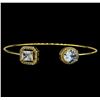 CZ Open Bangle Bracelet - Gold Plated