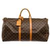 Louis Vuitton Monogram Canvas Leather Keepall 55 cm Bandouliere Duffle Bag Lugga