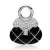 Image 1 : 14k White Gold 0.43CTW Onyx and Diamond Pendant, (I1-I2/Black/H-I)