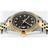 Image 7 : Rolex Mens 2 Tone 14K Black String Diamond Lugs & Ruby Datejust Wristwatch