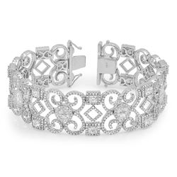 14k White Gold 13.87CTW Diamond Bracelets, (VS/F-G)