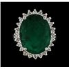 Image 2 : 7.21 ctw Emerald and Diamond Ring - 14KT White Gold