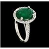 Image 4 : 3.94 ctw Emerald and Diamond Ring - 14KT White Gold