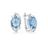 14k White Gold 5.02CTW Diamond and Blue Topaz Earrings, (SI1/G)