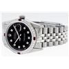 Image 4 : Rolex Mens Stainless Steel Black Diamond & Ruby Datejust Wristwatch