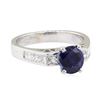 Image 1 : 2.42 ctw Sapphire and Diamond Ring - 14KT White Gold