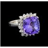 14KT White Gold 8.63 ctw Tanzanite and Diamond Ring