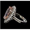 Image 3 : 4.76 ctw Morganite and Diamond Ring - 14KT White Gold