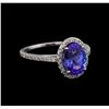 2.35 ctw Tanzanite and Diamond Ring - 14KT White Gold