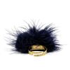 Mink Fur Adjustable Ring - Gold Plated