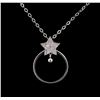0.16 ctw Diamond Necklace - 14KT White Gold