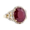10.57 ctw Ruby and Diamond Ring - 14KT Yellow Gold