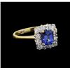 1.00 ctw Sapphire and Diamond Ring - 14KT White Gold