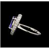Image 3 : 14KT White Gold 2.96 ctw Tanzanite and Diamond Ring