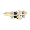 0.70 ctw Diamond and Sapphire Ring - 14KT Yellow Gold