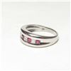 Image 2 : Estate 18K White Gold Ruby & Diamond Ring