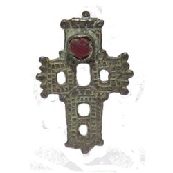 Post Medieval 'reliquary' Cross Pendant Silver-alloy C.12th-17th Century