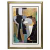 Image 1 : Vander Zee Modern Framed Abstract "Silver Columns"