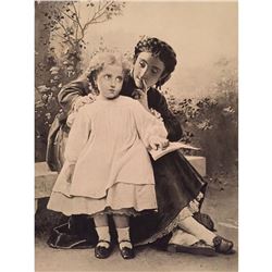 1880's Photogravure, The Reading Lesson