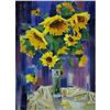 Image 1 : 21st Century Ukranian, Still Life Oil On Canvas Painting, Sunflowers